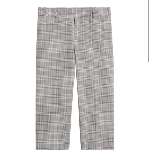 Banana Republic Pant Trouser Avery Fit Plaid Pink Lavender Washable Straight 8 - Picture 1 of 10